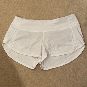 White Lululemon Speed Up Low-Rise Short 2.5”
